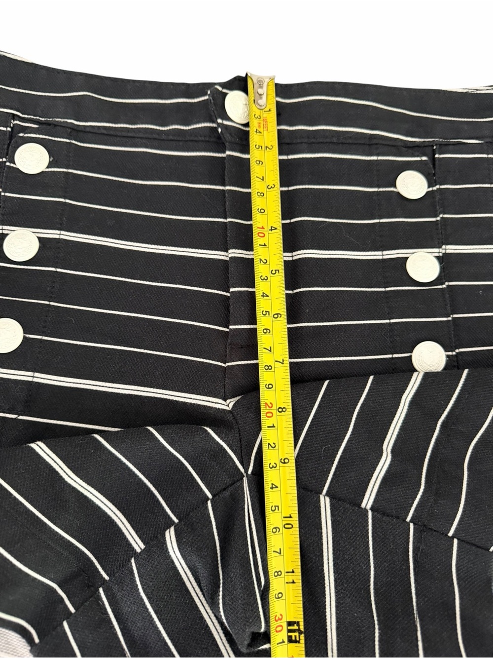 TOMMY HILFIGER Black White Striped Nautical Sailor Shorts Preppy Coastal size 6 - Picture 11 of 13